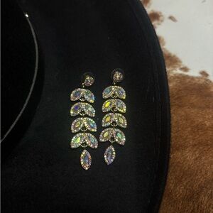 Elegant Gold and Silver Leaf Prom Earrings